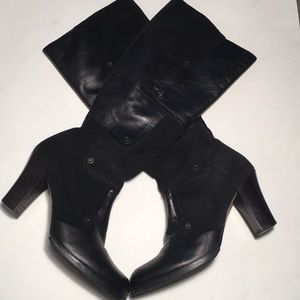 VERA GOMMA Leather Suede Knee High Boots Sz 38